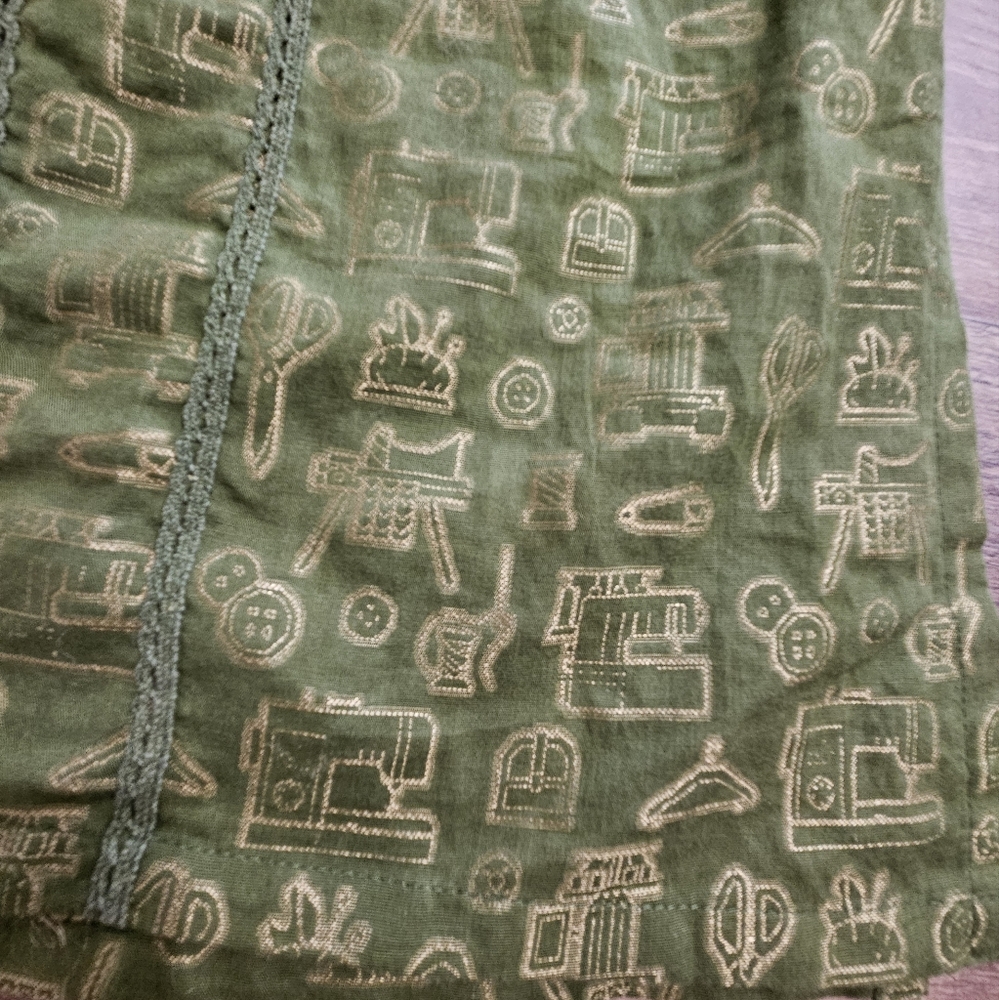 J. Girls Green Metallic Gold Sewing Patterned Tunic Dress Girls 6-7 Years Kurti - Picture 3 of 13